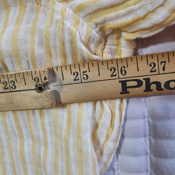 EUC TIME AND TRU YELLOW WHITE STRIPED COTTON BUTTON DOWN LONGSLEEVE SHIRT XL WMN - Picture 12 of 13
